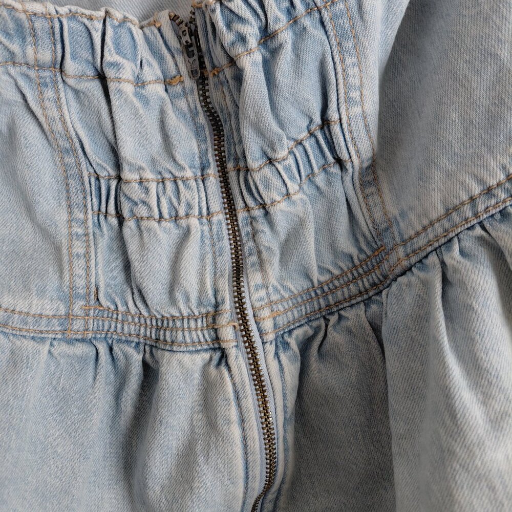 American Eagle Tiered Skirt Denim Dress Corset Y2K Western 80s Prairie Small - Picture 6 of 10